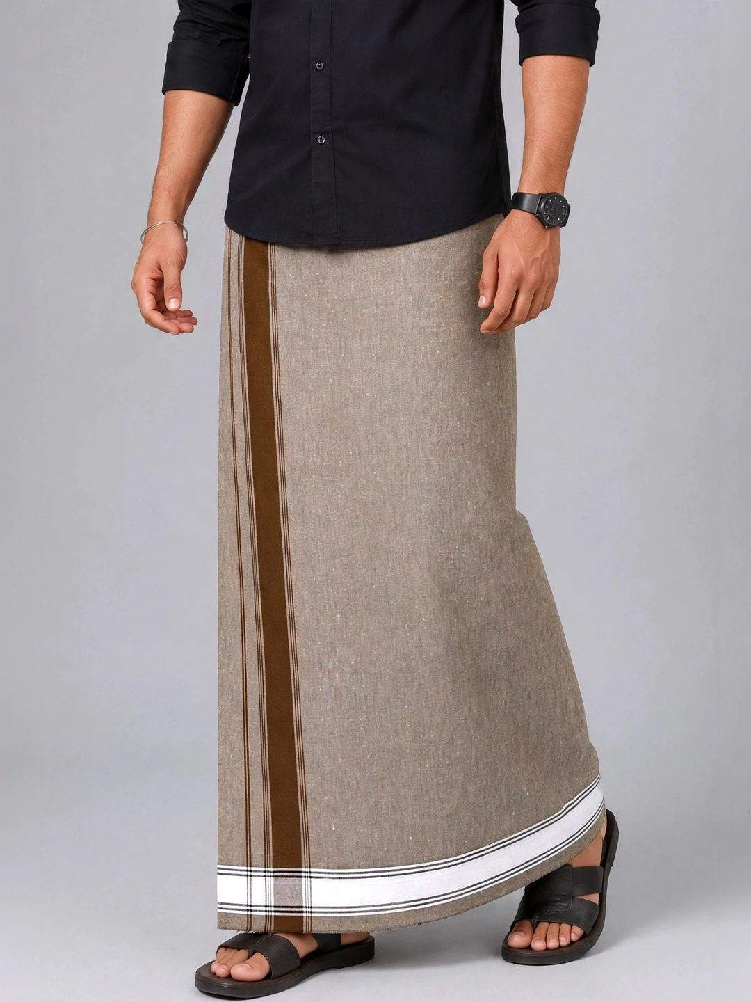 TUNI MANI Men Striped Cotton Dhoti Dhotis-picture-19