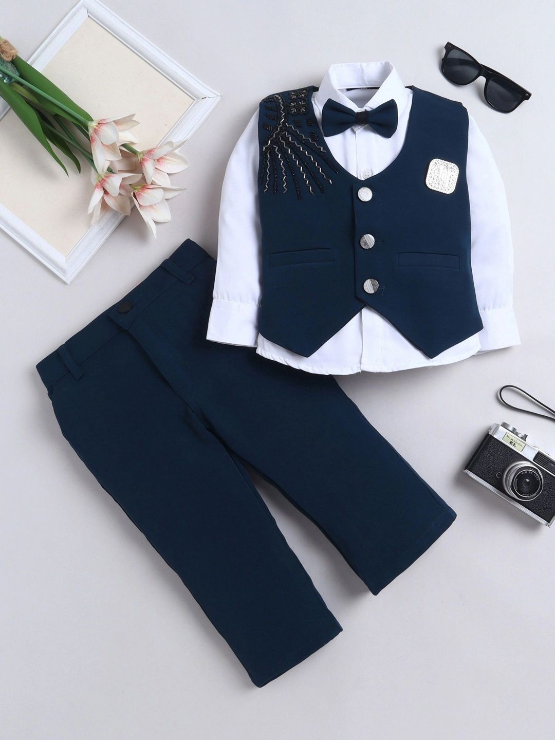 Miss & Chief Boys Notched Lapel Single-Breasted Three-Piece Suit-picture-42