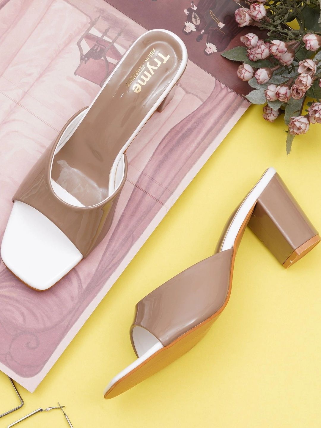 Try Me Colourblocked Party Block Mules-picture-13
