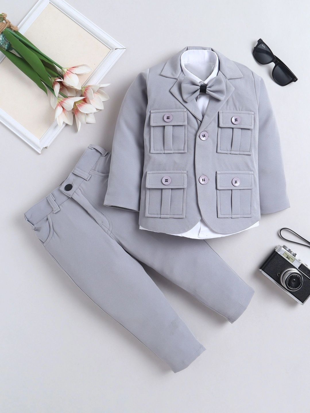 Miss & Chief Boys Notched Lapel Single-Breasted Three-Piece Suit-picture-12