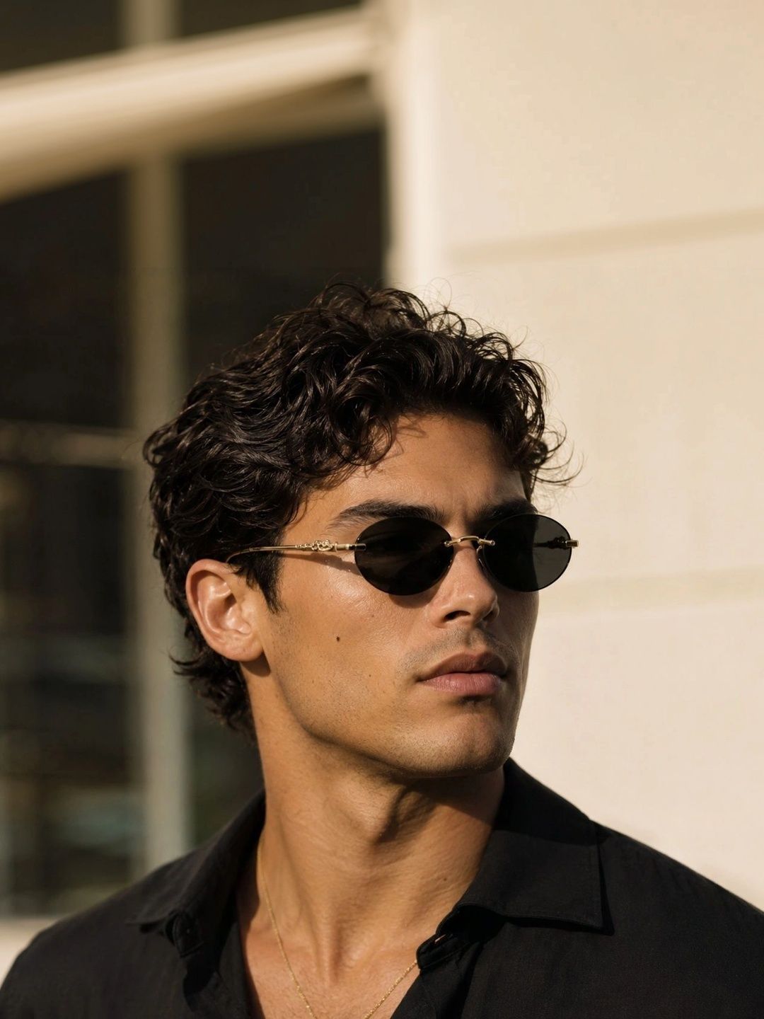 KOPEK Unisex Black Lens & Gold-Toned Oval Sunglasses with-picture-39