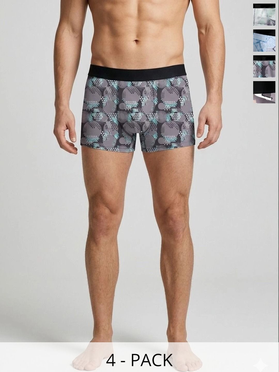 JISHVA Pack of 4 Printed Trunks-picture-47