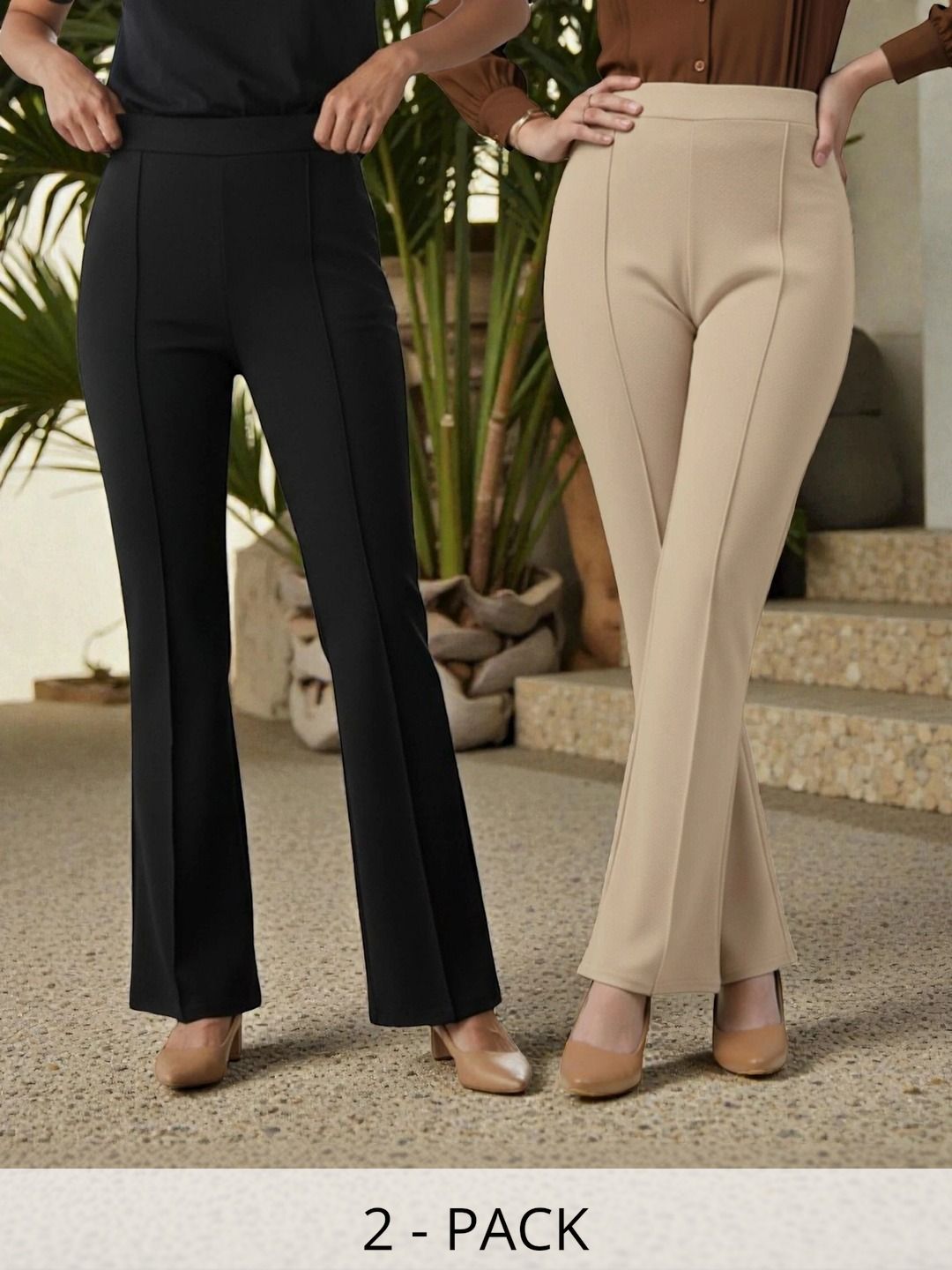 REDFISH Women Comfort High-Rise Culottes Trousers-image-37