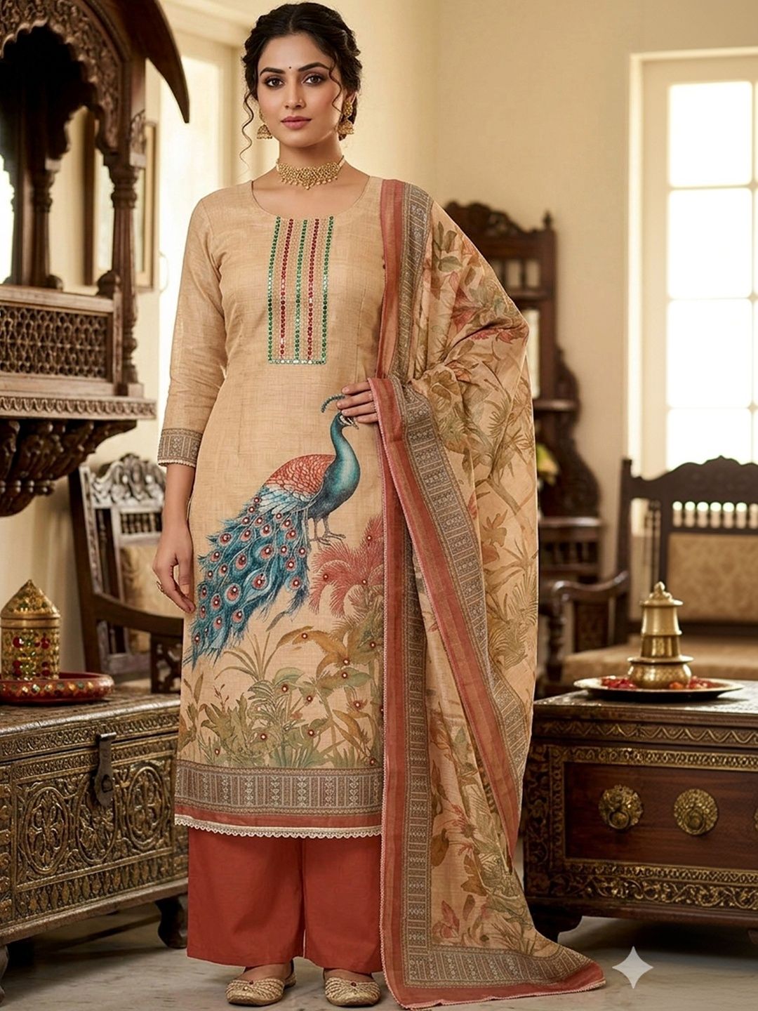 MANVAA Printed Linen Unstitched Dress Material-picture-11