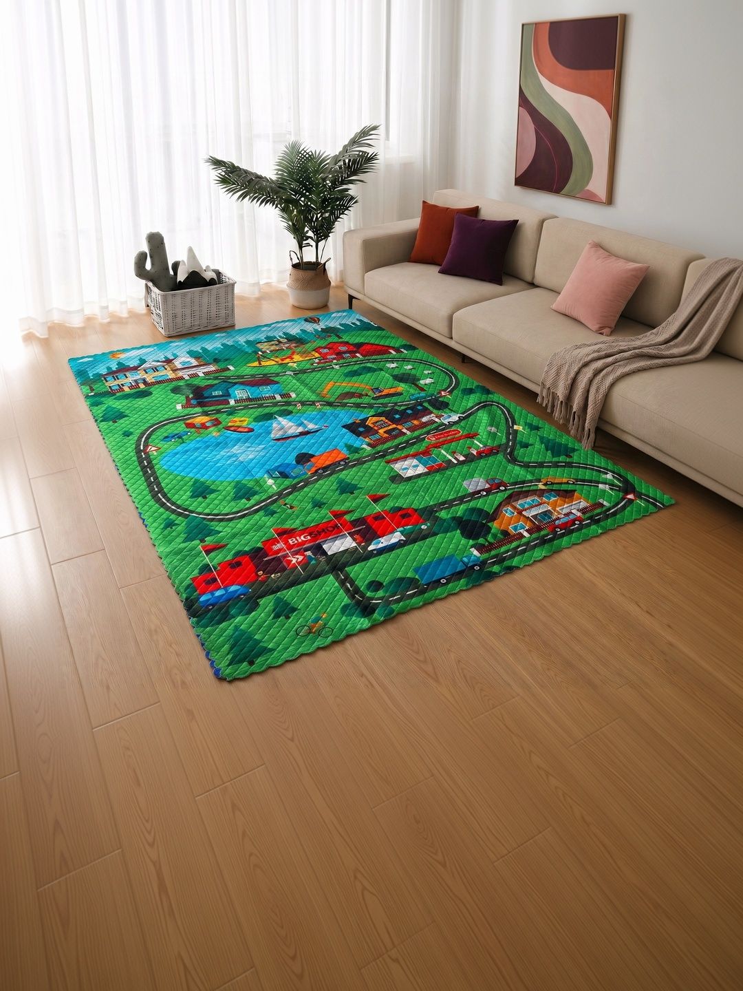 Fashion String Green Cartoon Characters Polyester Carpet-picture-50