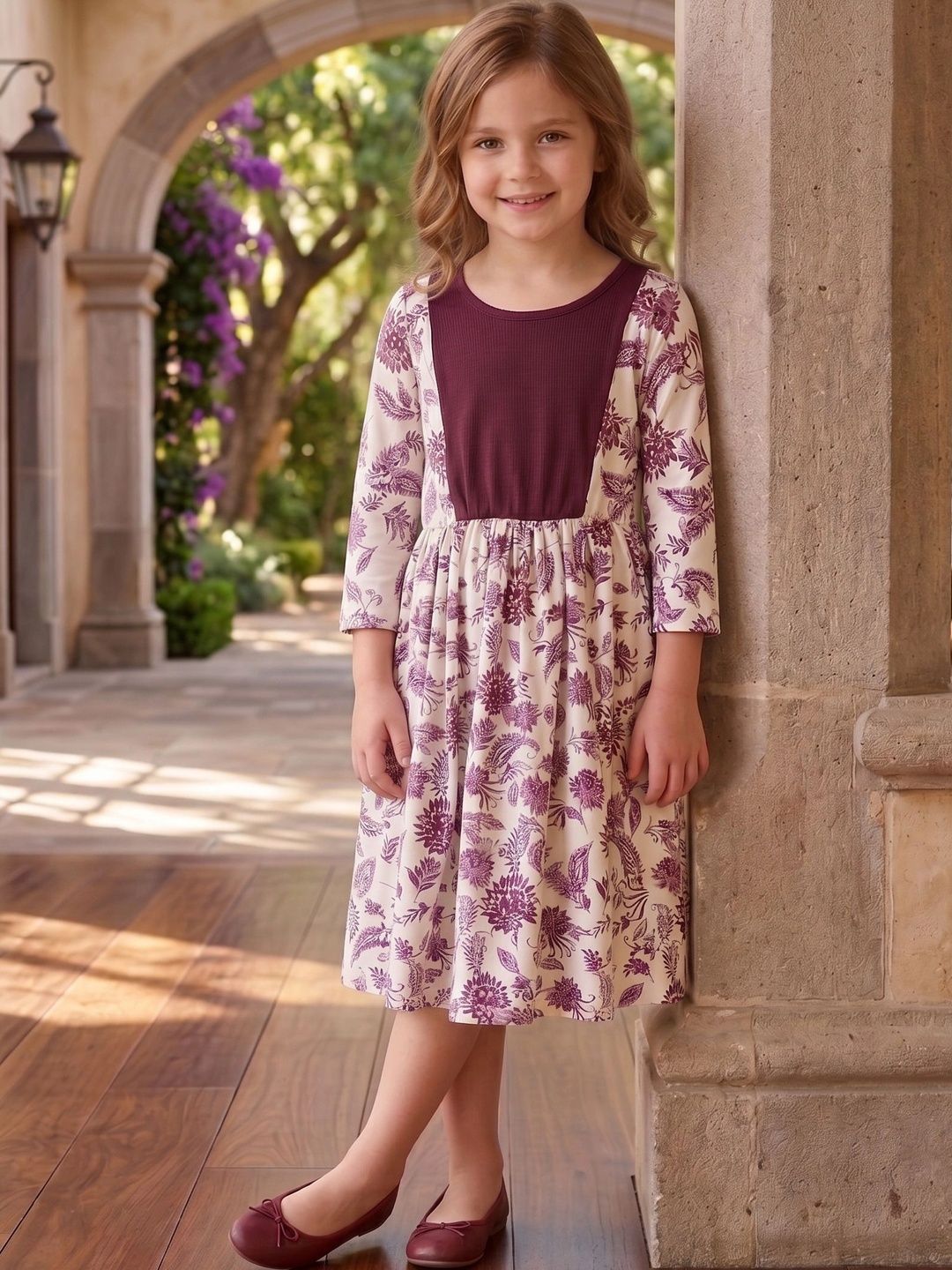 Kidotsav Floral Print A-Line Dress-picture-19
