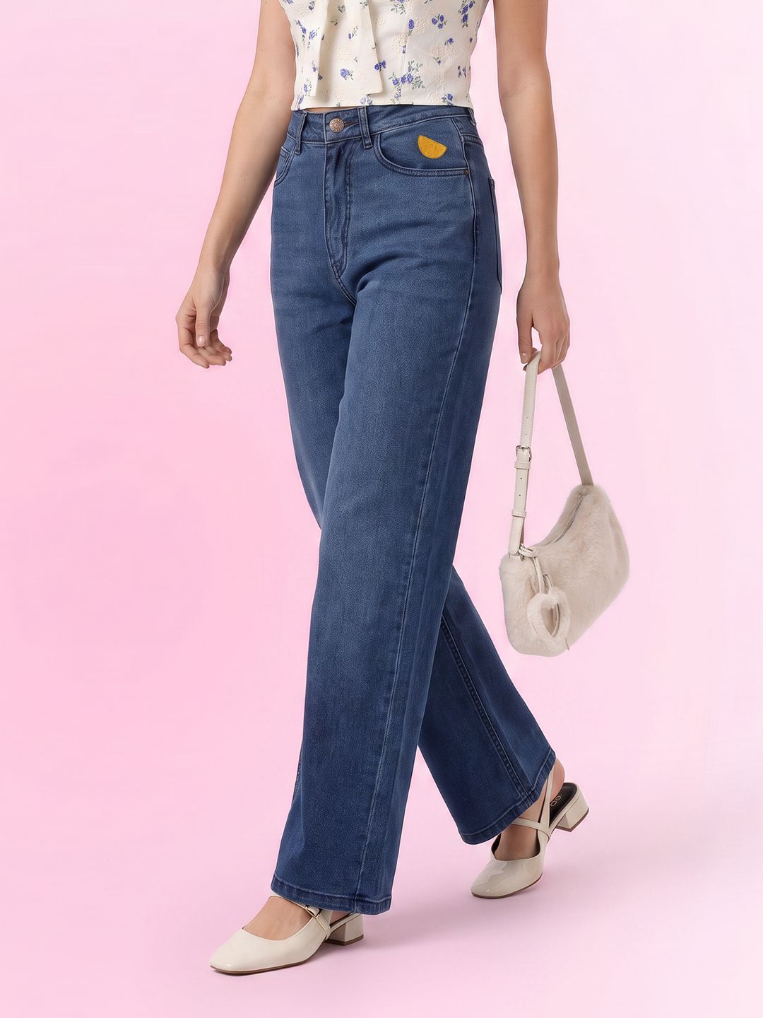 DressBerry Women Straight Fit High-Rise Light Fade Embellished Stretchable Jeans-picture-38