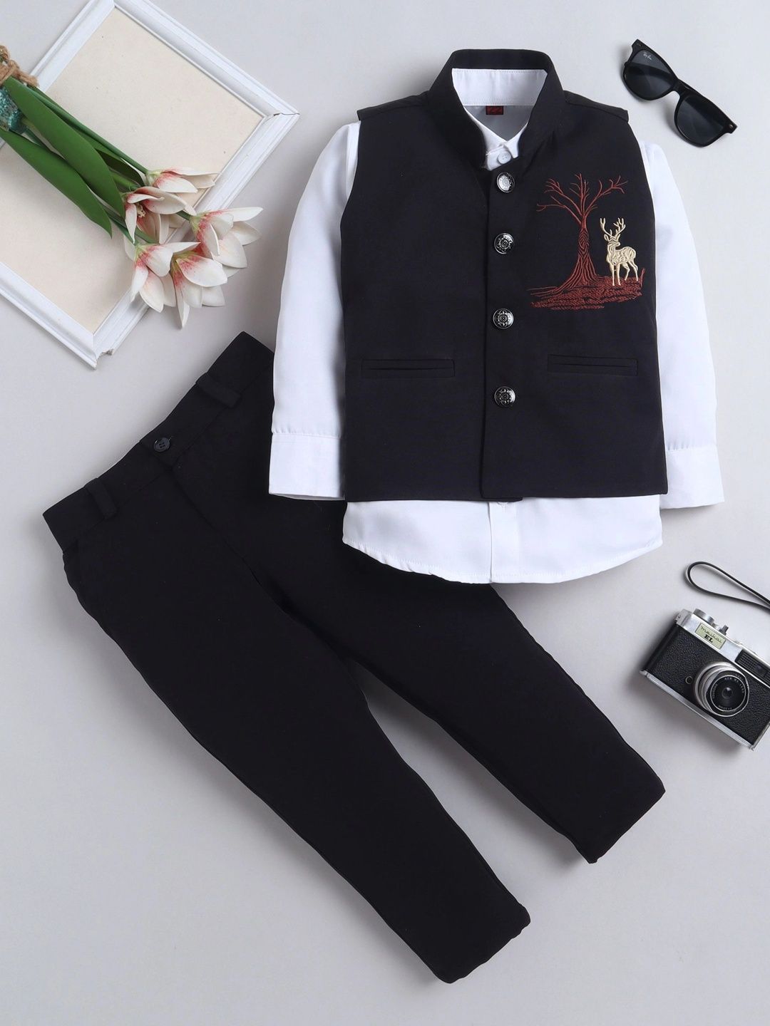 Miss & Chief Boys Notched Lapel Single-Breasted Three-Piece Suit-image-49