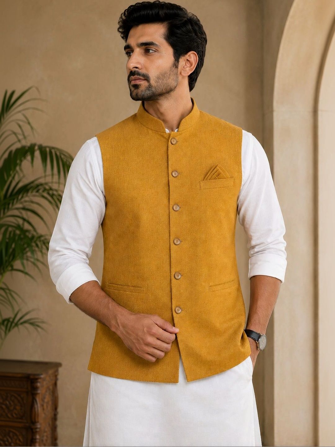 INVICTUS Woven Nehru Jackets-picture-58