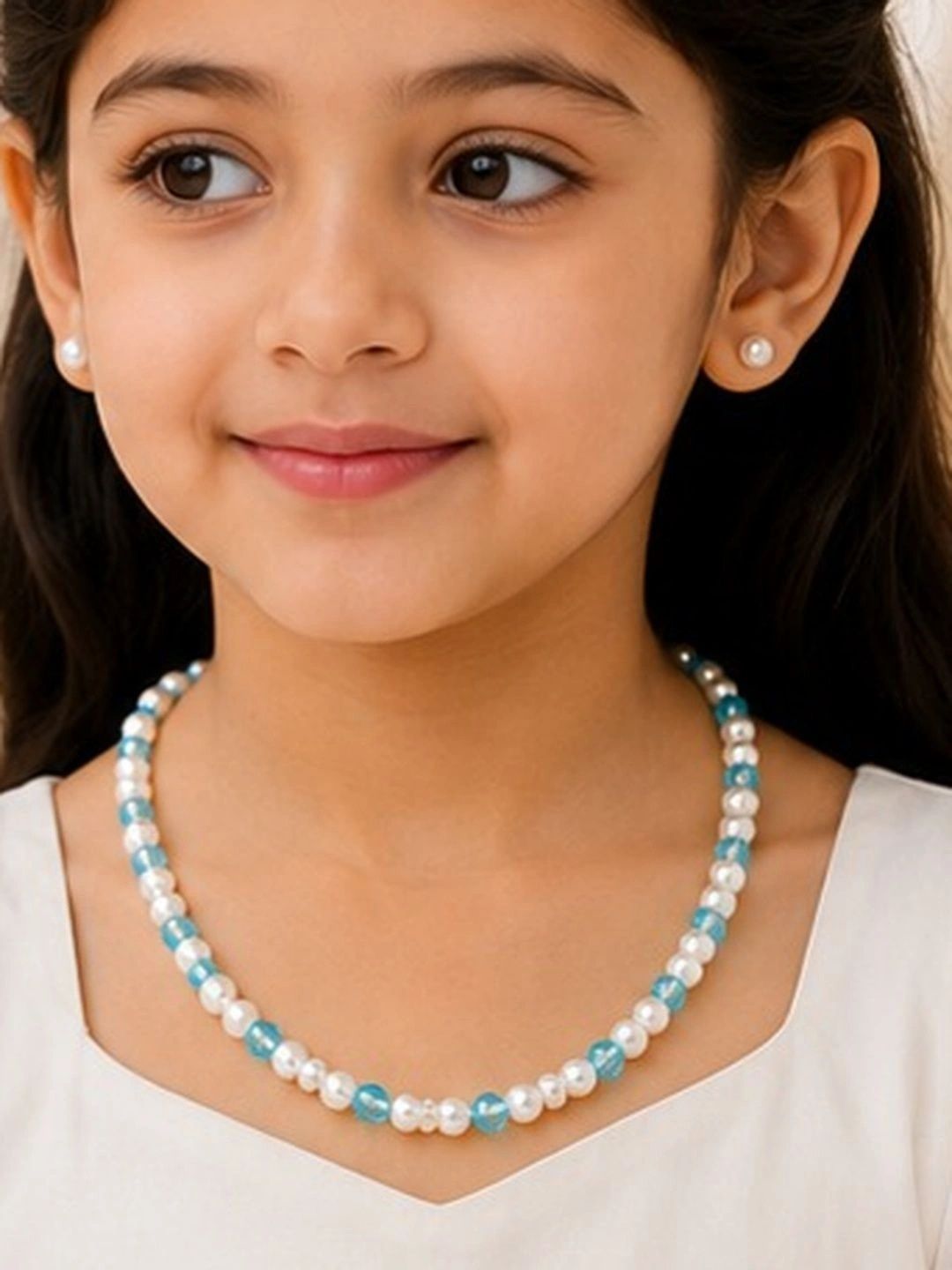 KASHVI PEARLS AND JEWELLERS Gold-Plated Stone Studded & Beaded Necklace and Earrings-picture-52