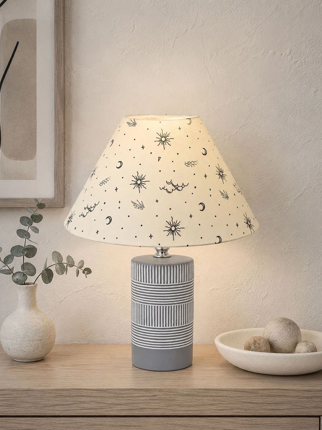 Glowhere Multicoloured Printed Ceramic Industrial Frusturical Shaped Table Lamp-picture-21
