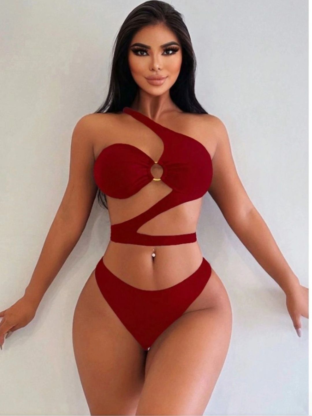 VM Collections One Shoulder Neck Bodysuit-picture-45