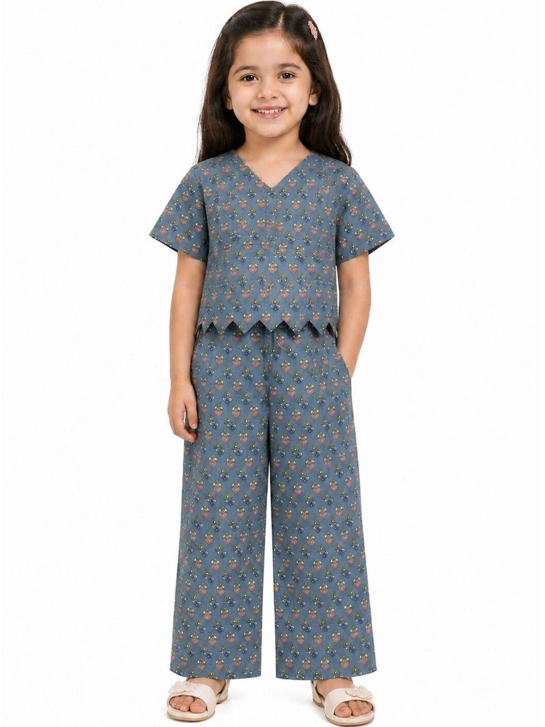 THE WEAVERS SHOP BY RAAVI Girls Printed Top with Trousers-picture-48
