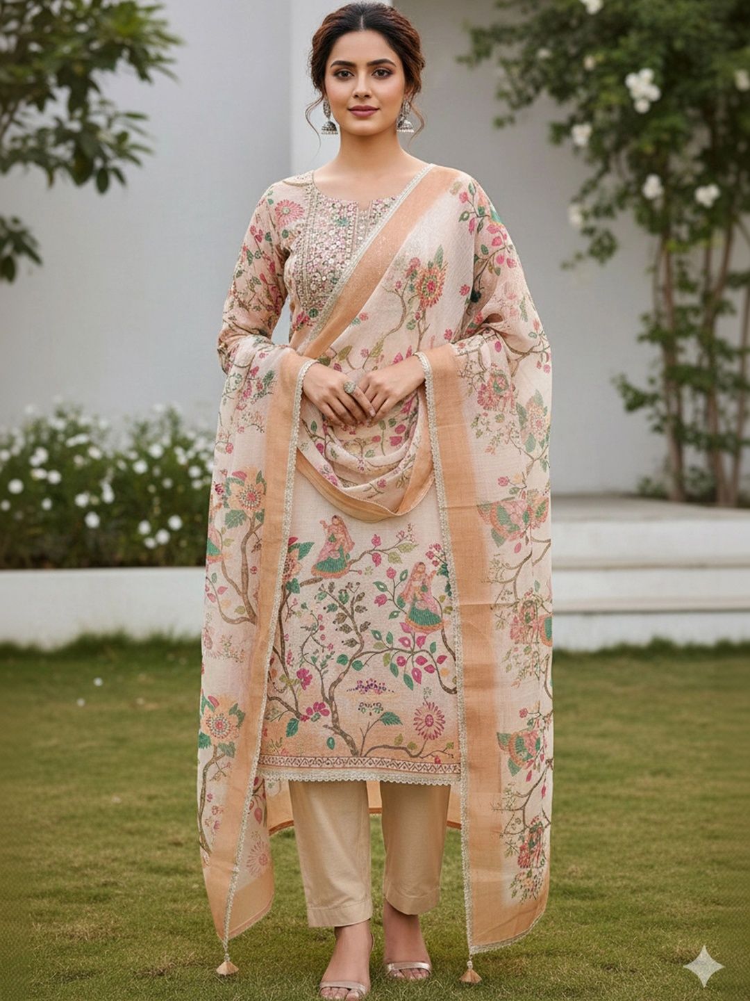 Maroosh Printed Linen Unstitched Dress Material-picture-40