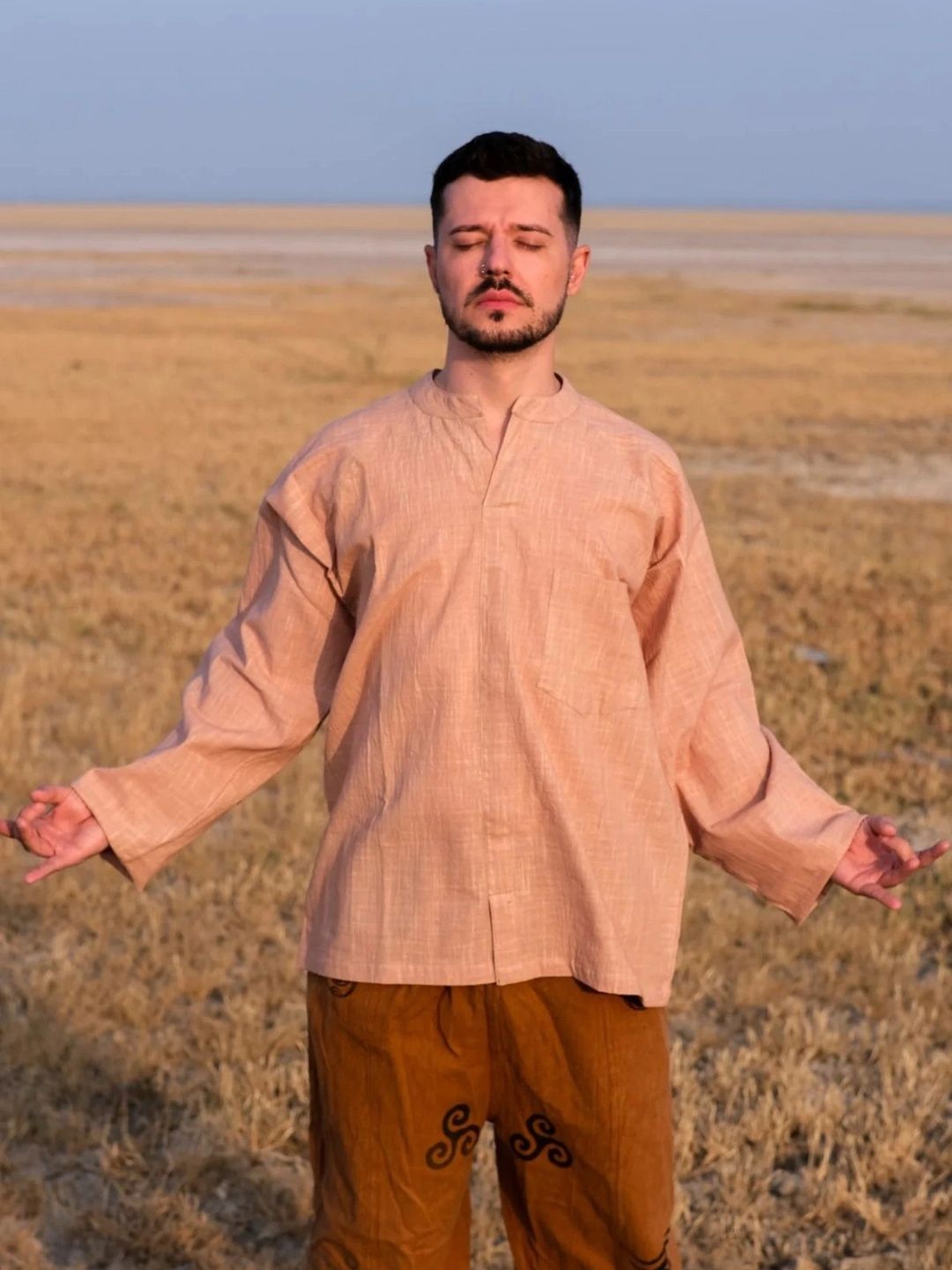 CRYSTAL HEAL Men Khadi Kurta-picture-22