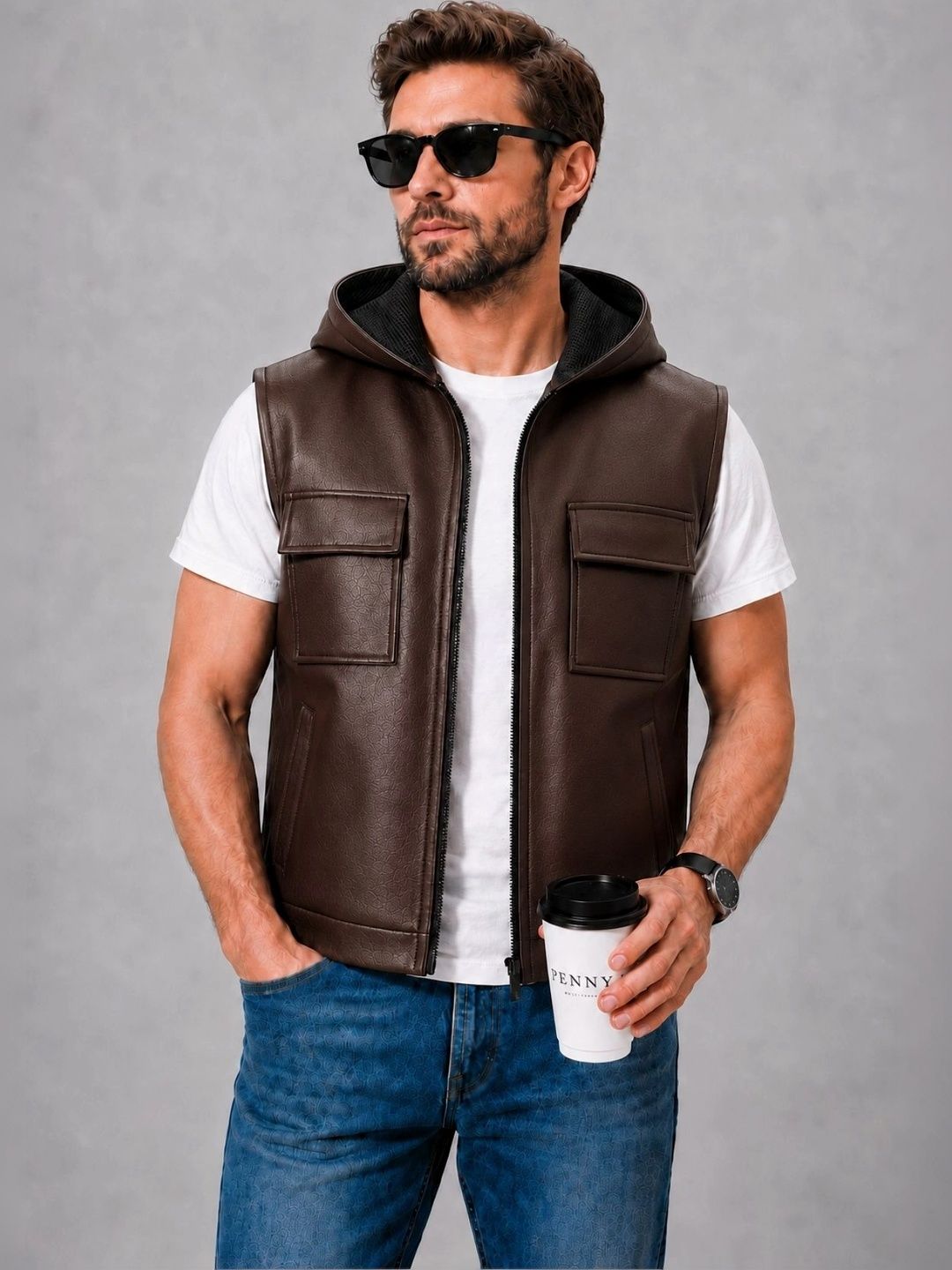 Raxedo Men Leather Training or Gym Jacket-image-42