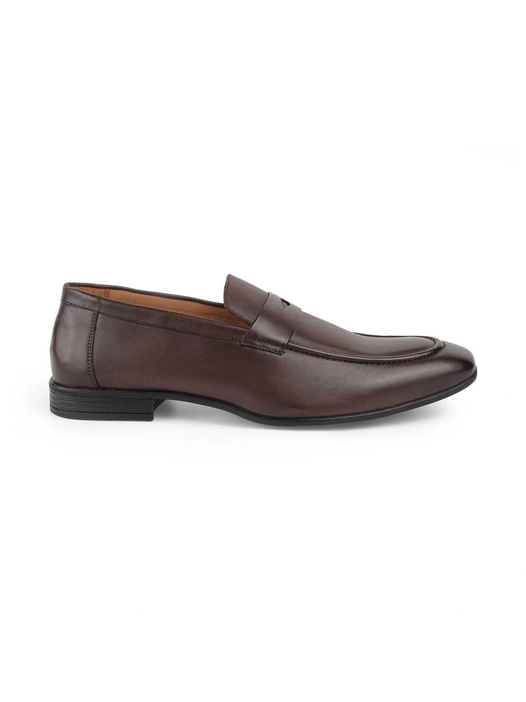 Tresmode Hak Brown Men Leather Penny Loafers-image-30
