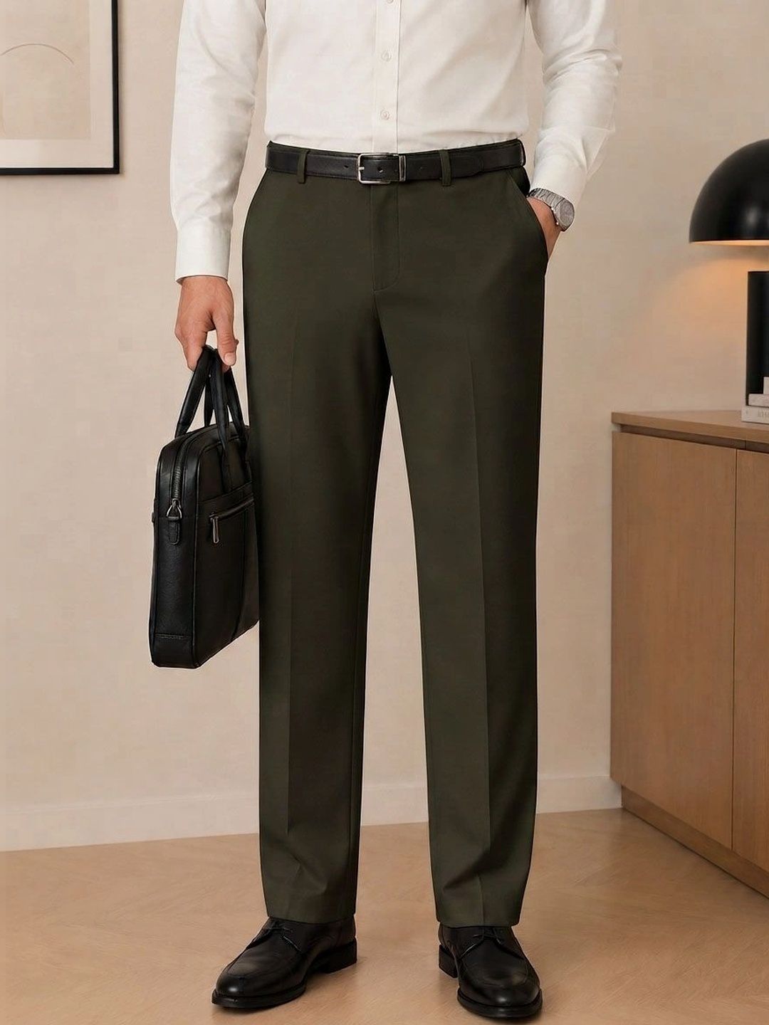Oomph! Men Comfort Straight Fit Trousers-picture-21