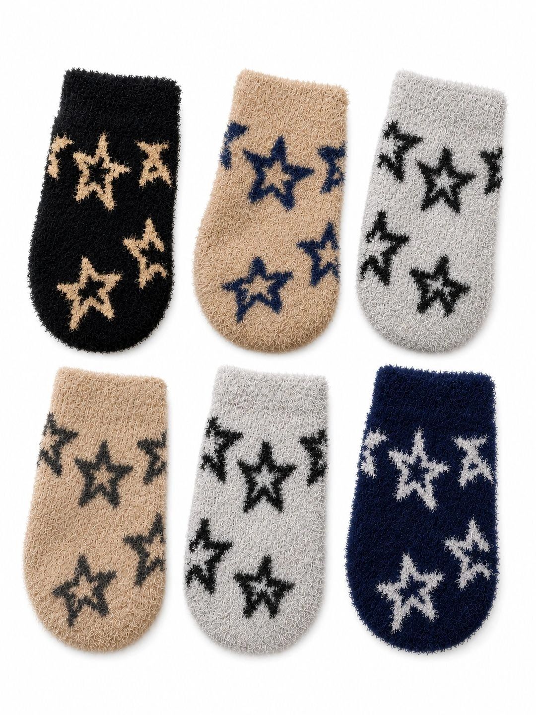 CORTICA Unisex Kids Pack of 6 Wool Blend Assorted Patterned Ankle Length Socks-picture-19