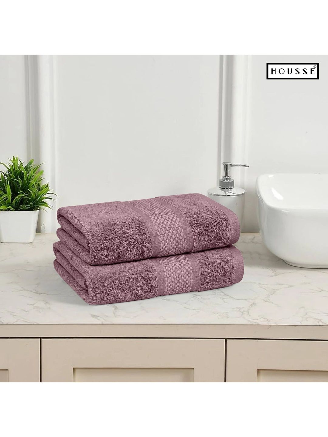 HOUSSE 2-Pcs Purple Cotton Hand Towels-image-40