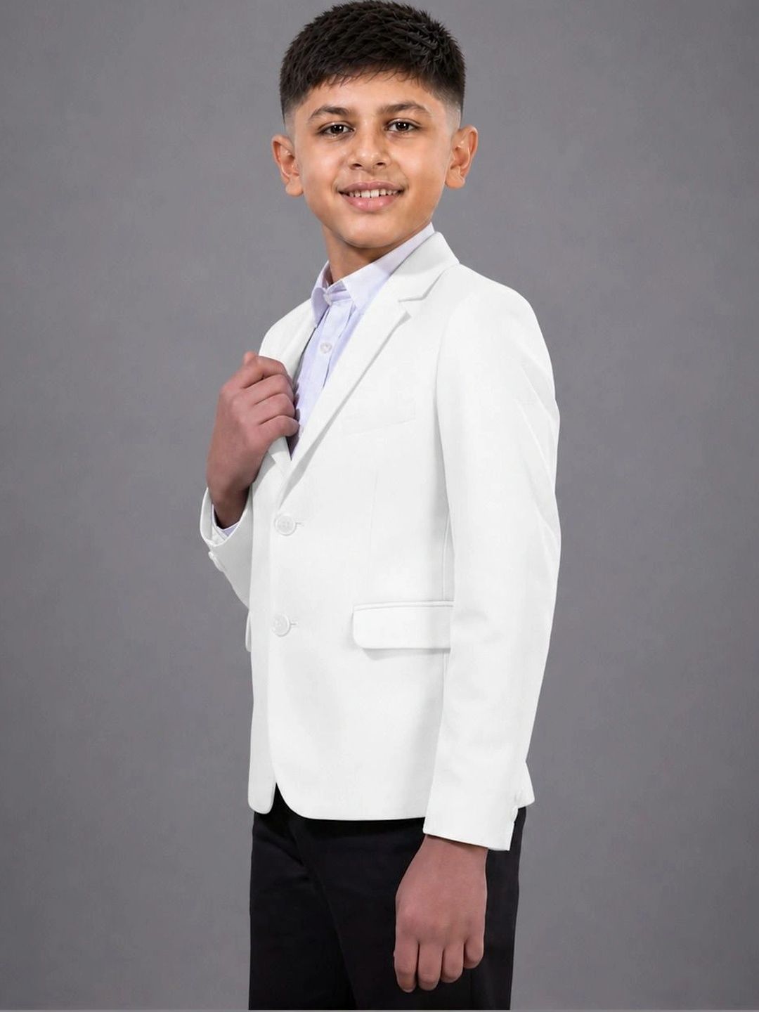 Integration Boys Notched Lapel Single-Breasted Slim Fit Casual Blazers-picture-23