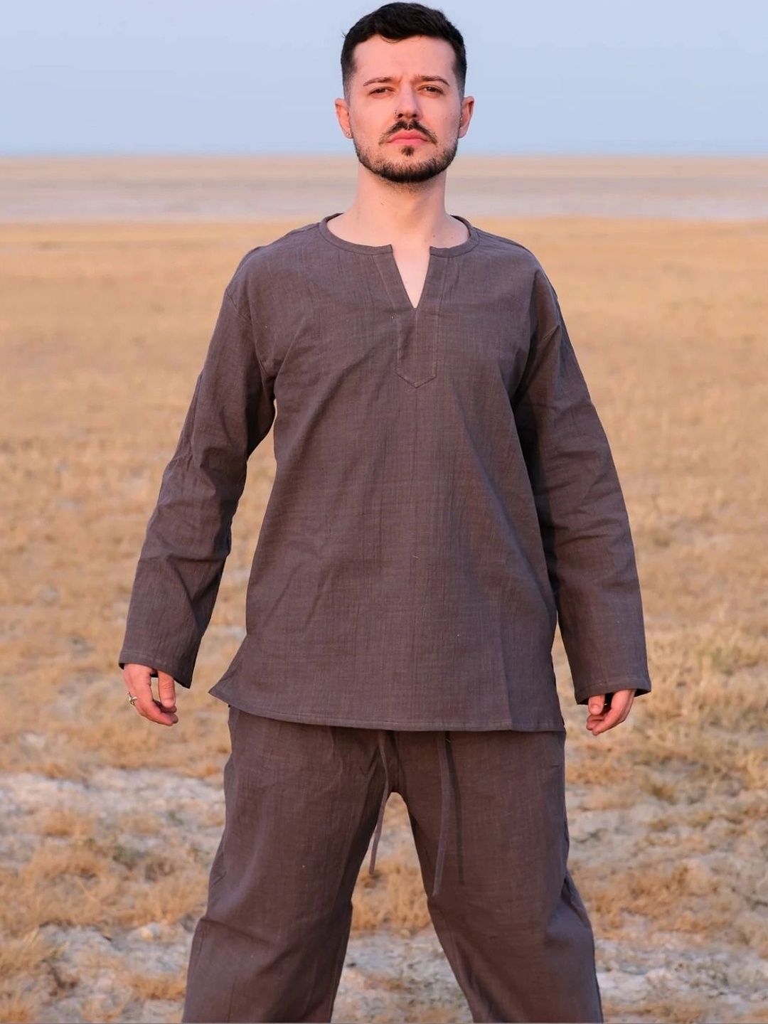 CRYSTAL HEAL Men Khadi Kurta-picture-32