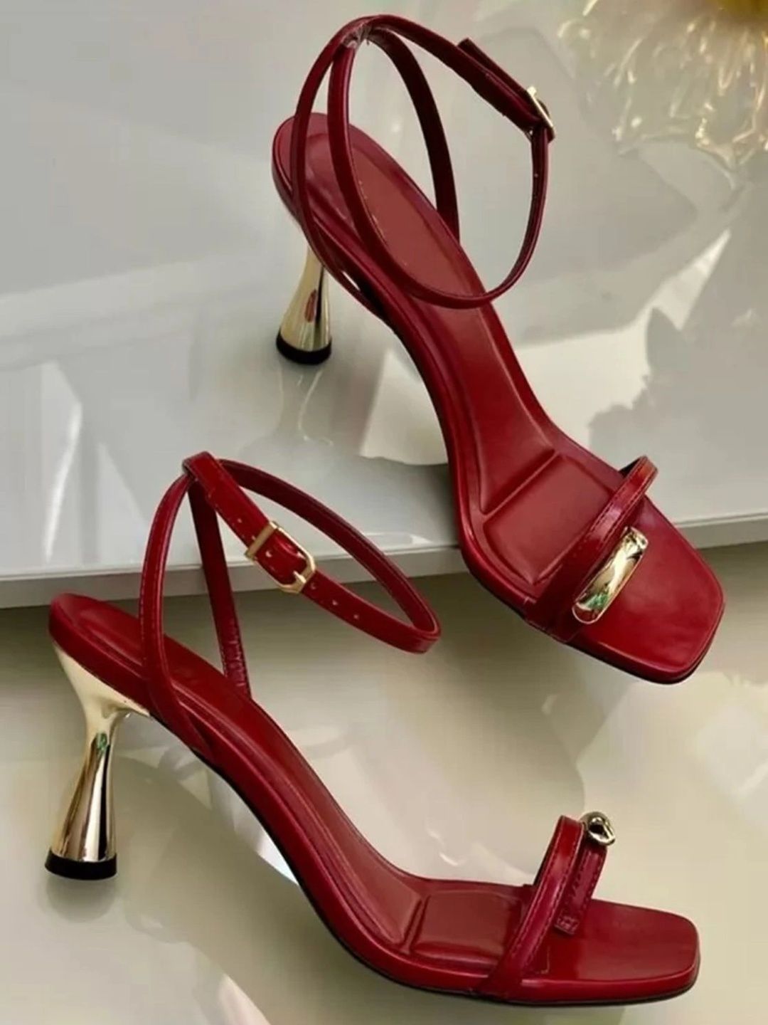 Street Style Store PU Party High-Top Stiletto Pumps with Buckles-picture-26