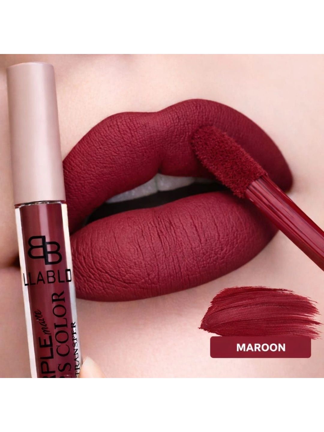 BELLABLOOM Transfer Proof Matte Liquid Lipstick - 5 ml - Deep Maroon-picture-14