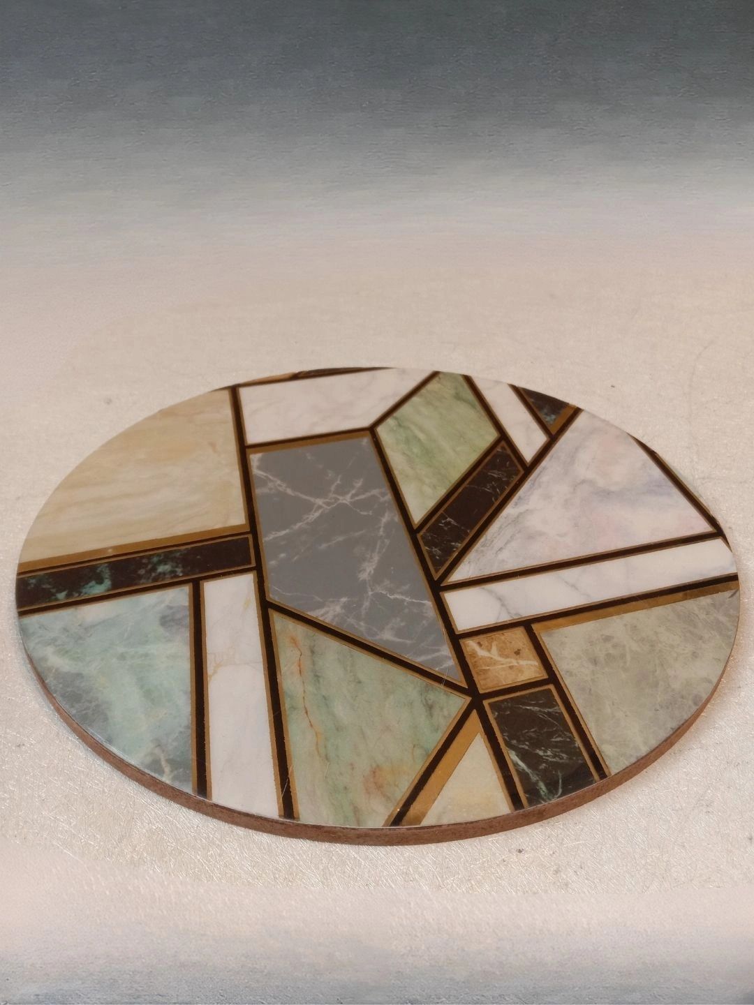 THE HOME CO. Green & Brown Printed Round Table Placemats-picture-40