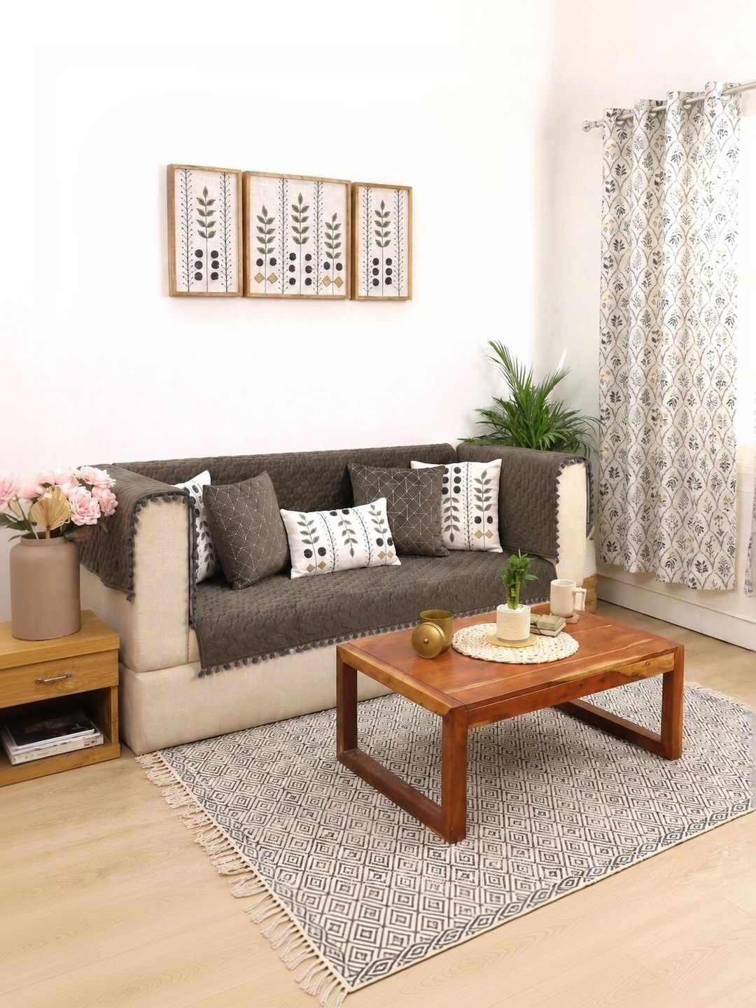 eyda Grey Sofa Cover With Arms-picture-12