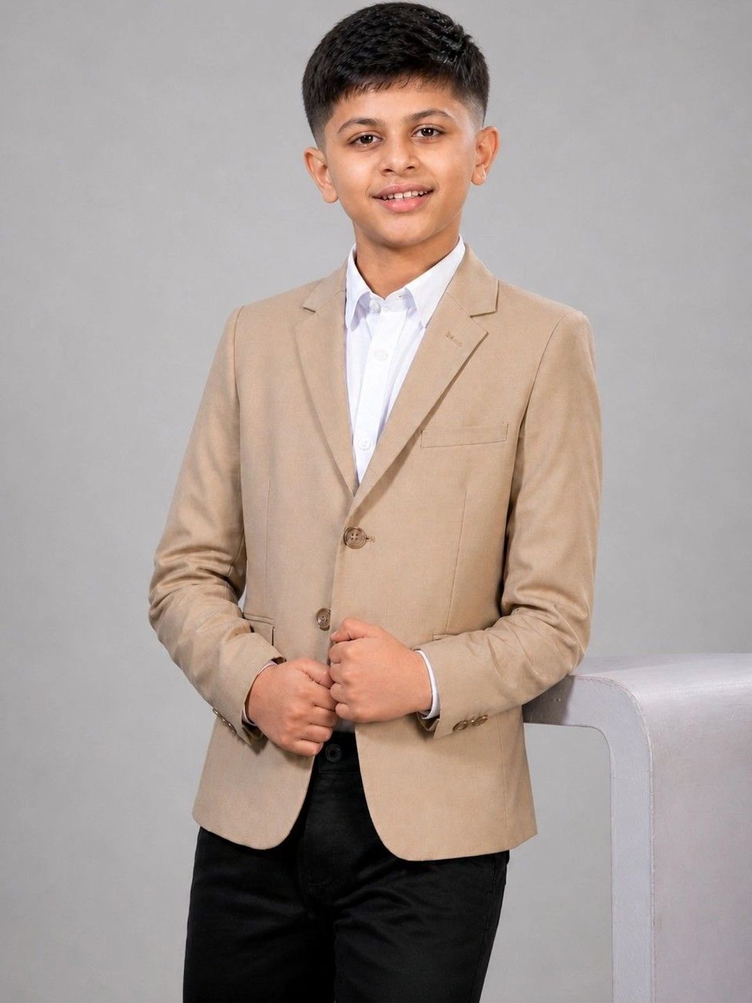 Integration Boys Notched Lapel Single-Breasted Slim Fit Casual Blazers-picture-31