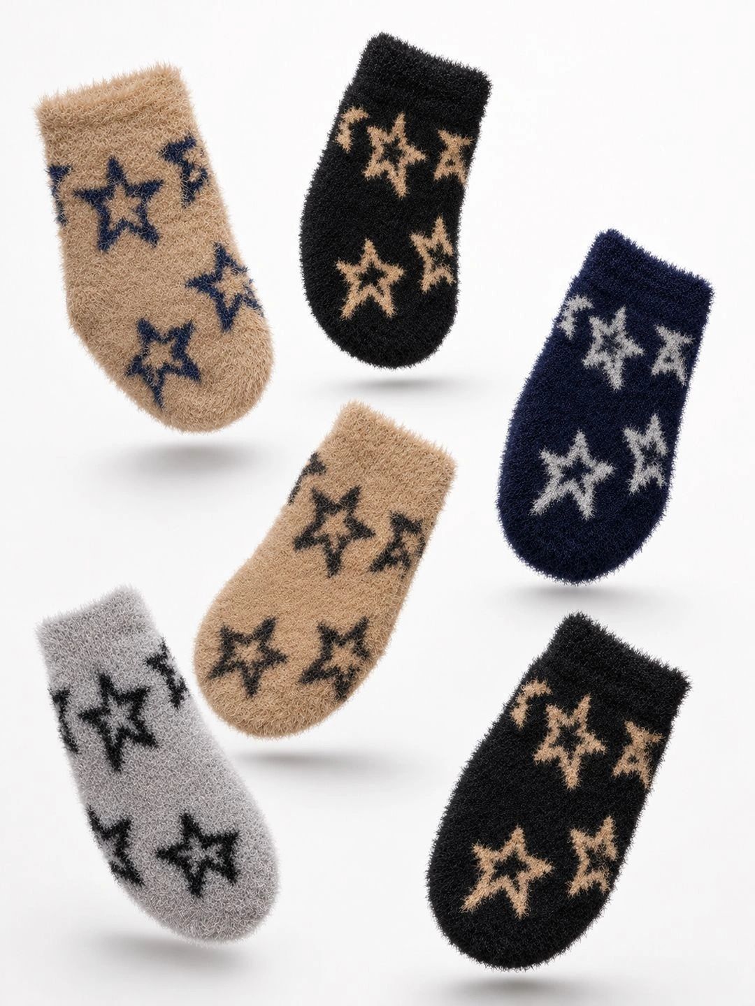 CORTICA Unisex Kids Pack of 6 Wool Blend Assorted Patterned Ankle Length Socks-picture-34
