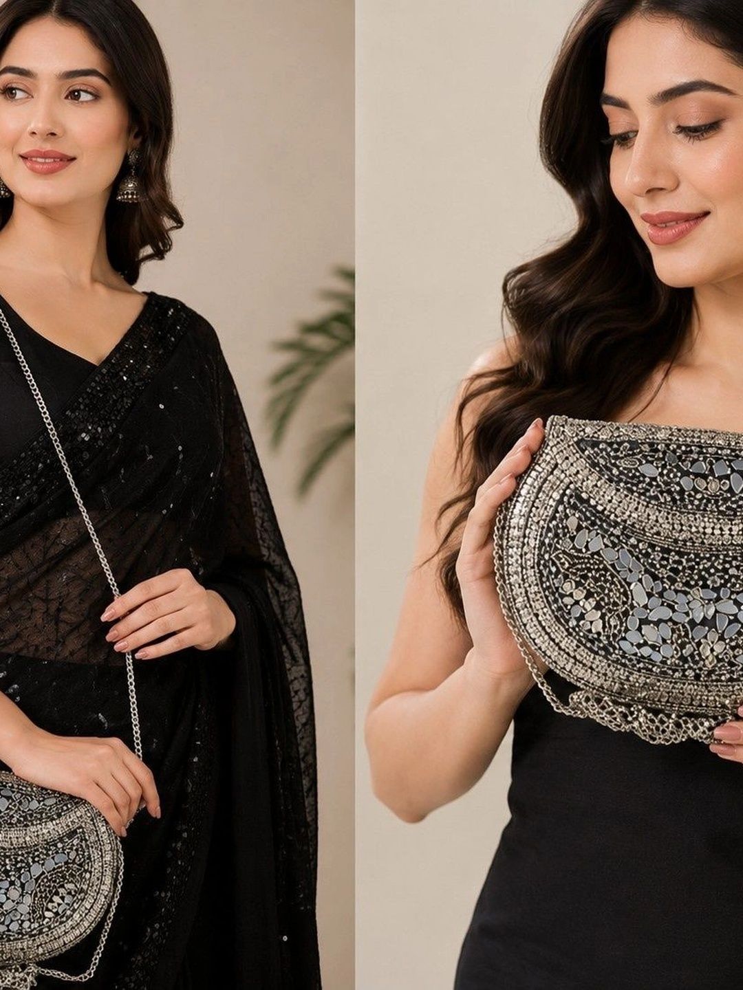 Sangria Embellished Half Moon Clutch-picture-10