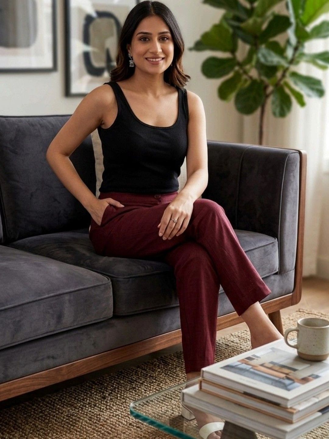RIVNIX Women Smart High-Rise Trousers-image-39