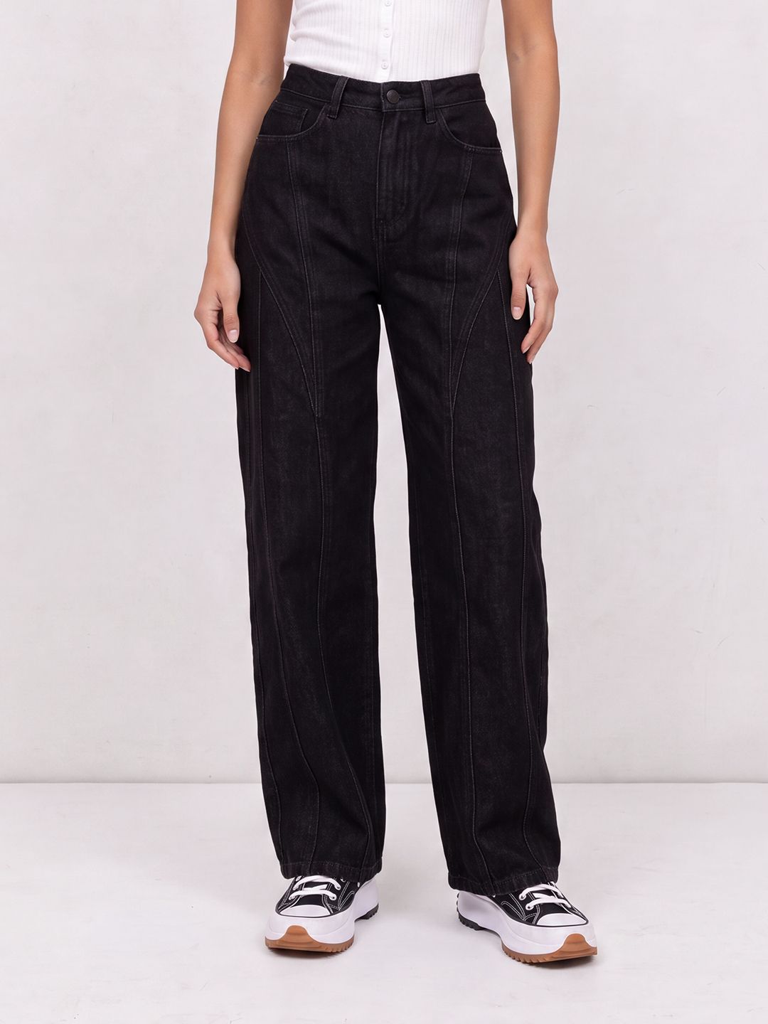 The Roadster Life Co. Women Straight Fit Paneled Jeans-picture-16