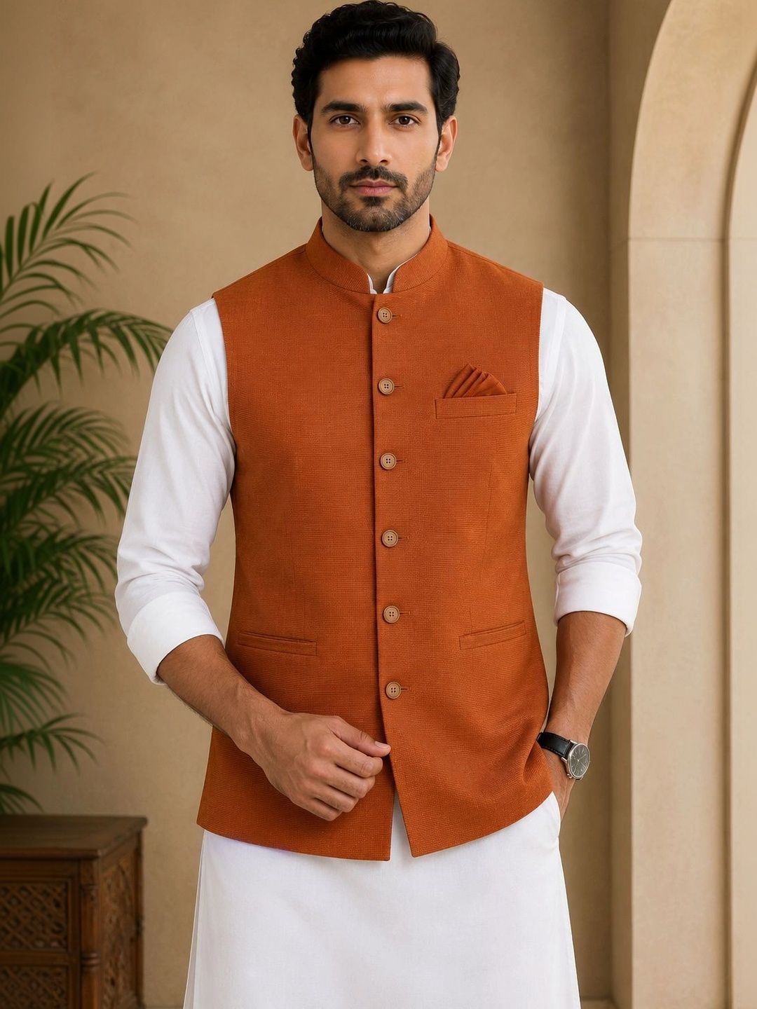 INVICTUS Woven Nehru Jackets-picture-41