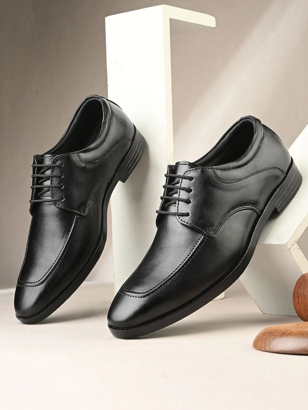 House of Pataudi Men Leather Square Toe Lace-Ups Derbys Formal Shoes-picture-51