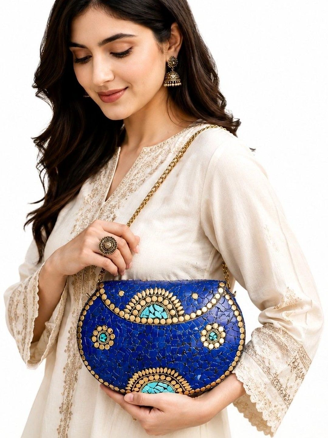 Sangria Embellished Box Clutch-image-36
