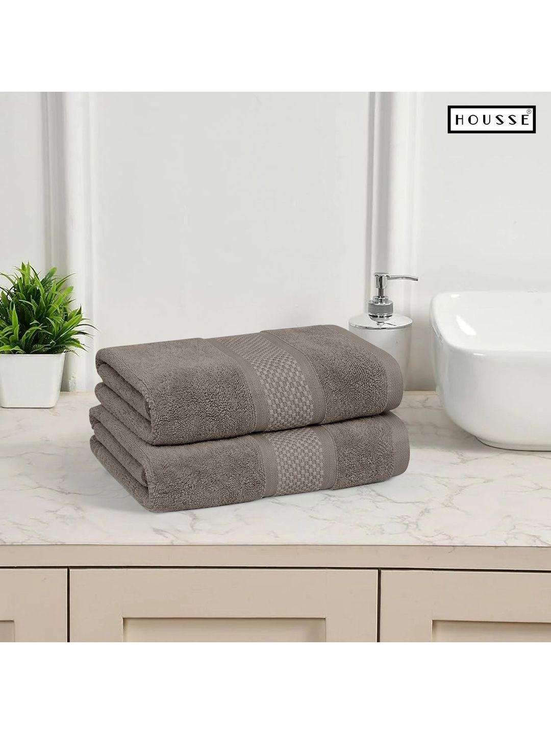 HOUSSE 2-Pcs Grey Cotton Hand Towels-image-38