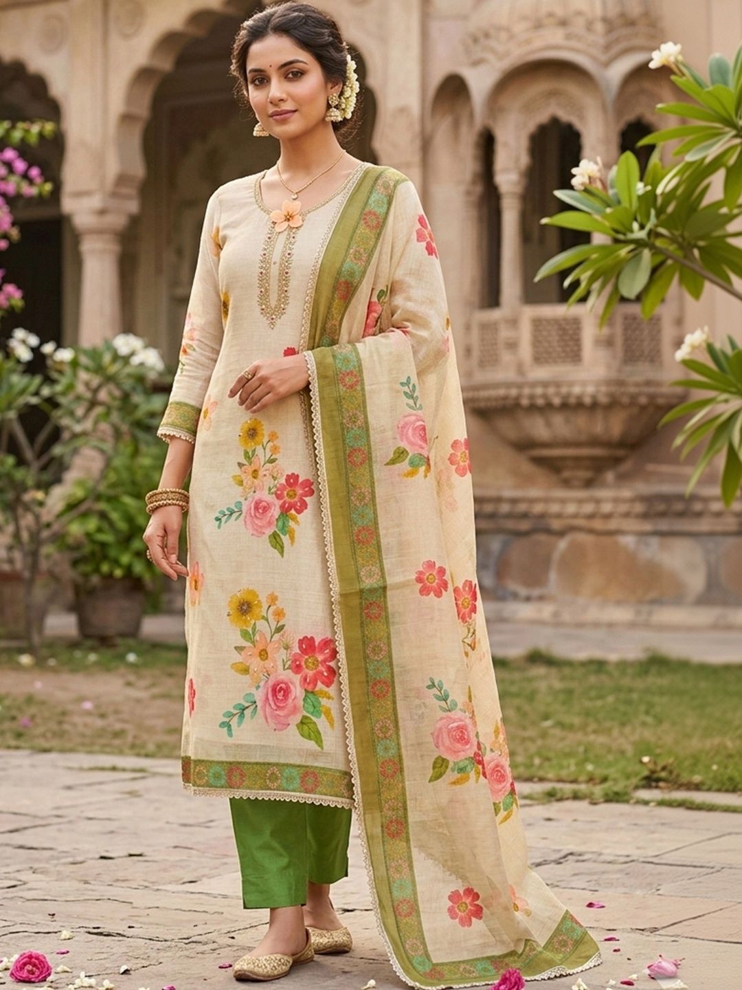 Maroosh Printed Linen Unstitched Dress Material-picture-33