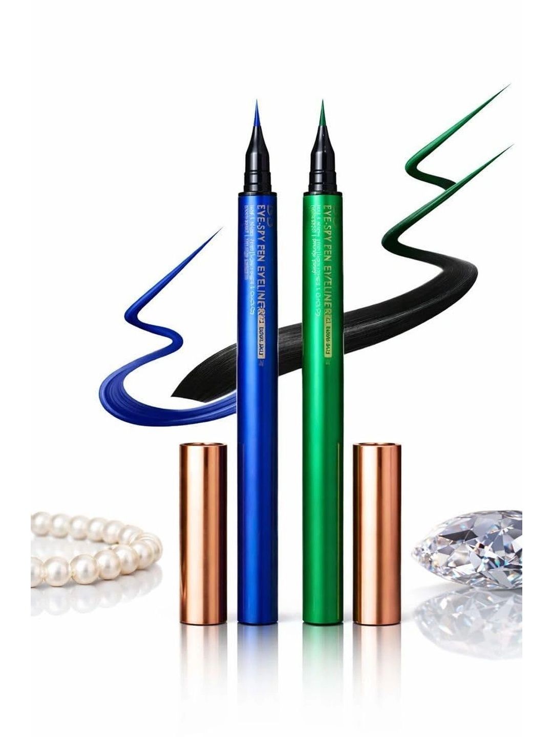 everdiva Set Of 2 Liquid Eyeliner - Blue & Green-image-1