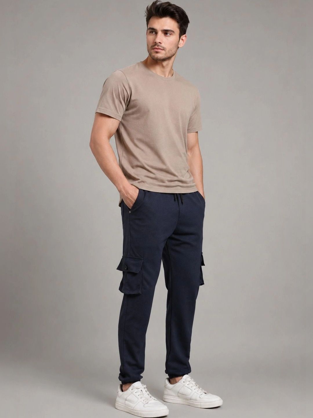 SZN Men Cotton Regular Fit Mid-Rise Smart Trousers-picture-36