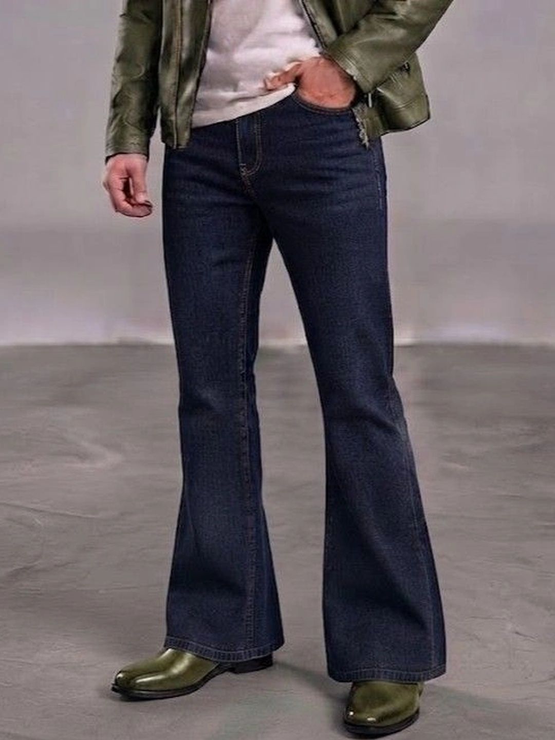 WOOMNY Men Bootcut Mid-Rise Jeans-picture-17