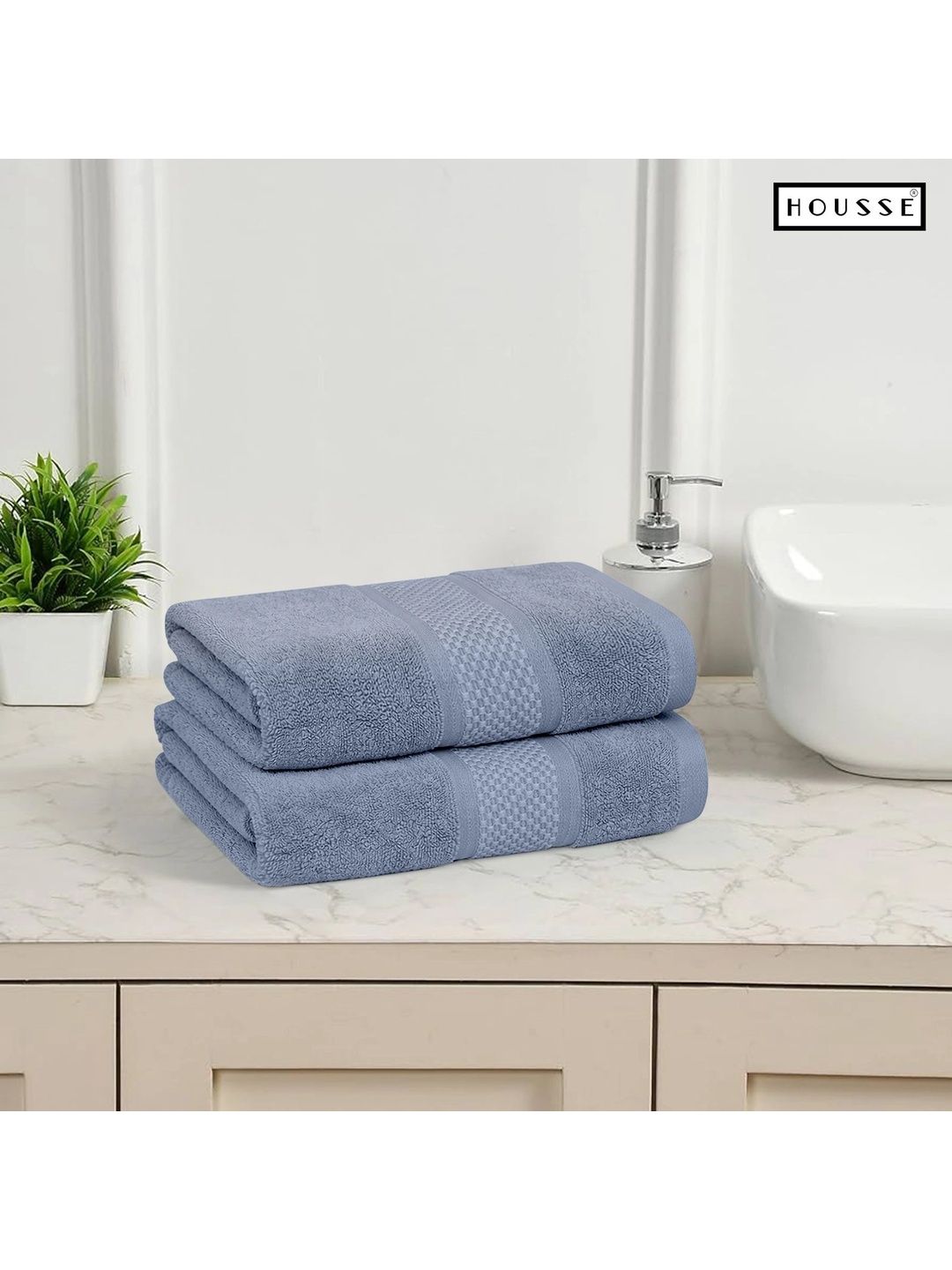HOUSSE 2-Pcs Grey Cotton Hand Towels-image-39
