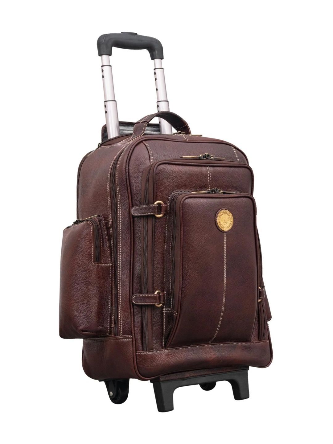 BRAND LEATHER Textured Soft-Sided Cabin Trolley Bag-picture-17