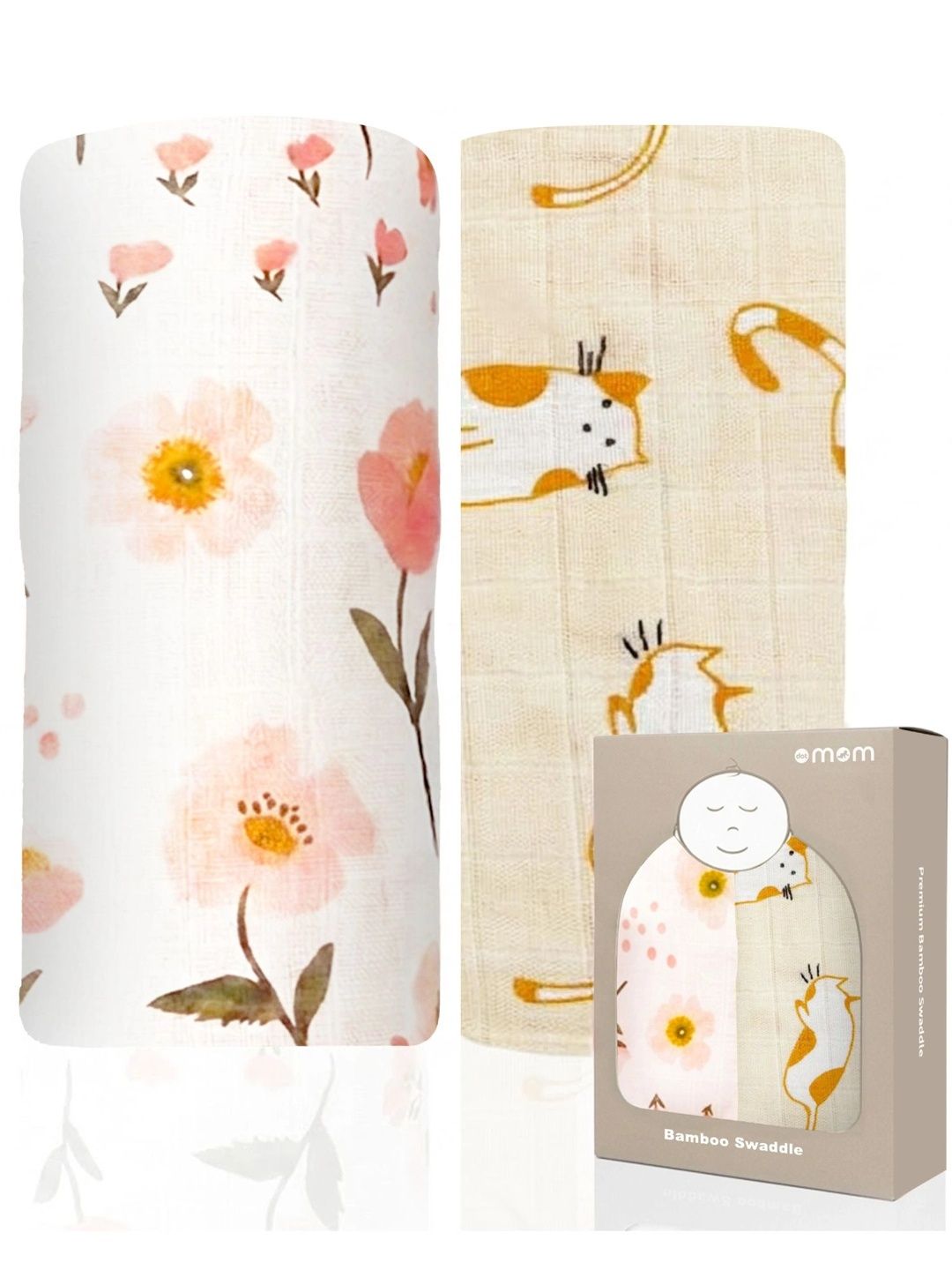 DOTMOM Set Of 2 Supersoft Antibacterial Bamboo Swaddle-picture-30