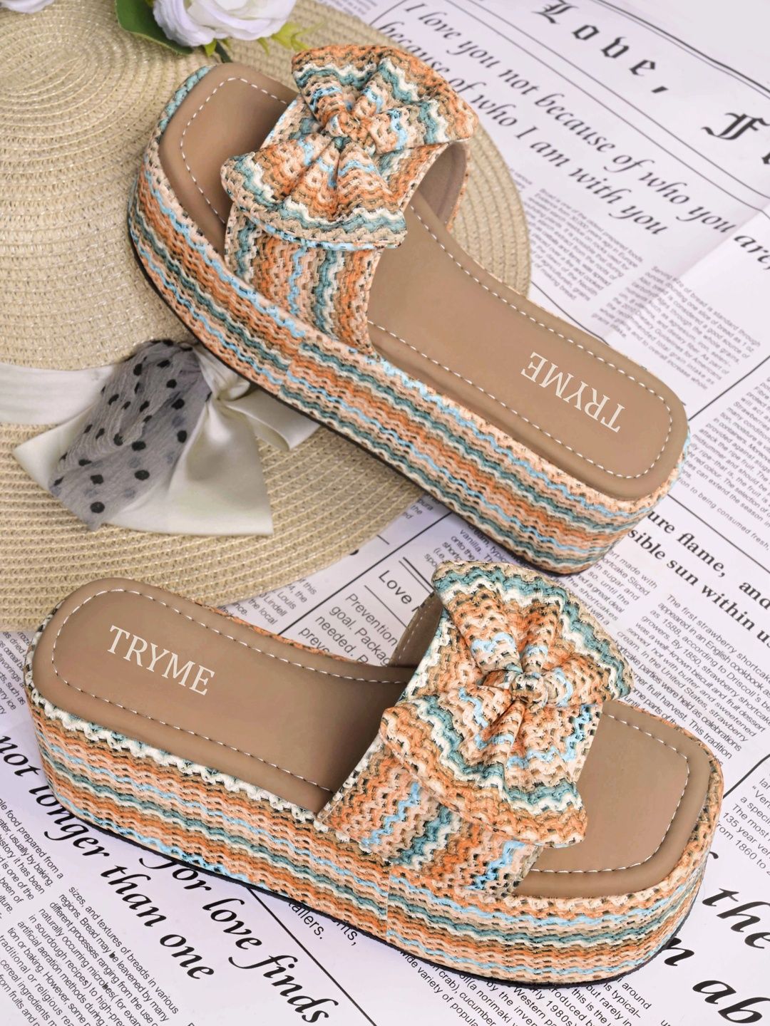 Try Me Flatform Sandals with Bows-picture-26
