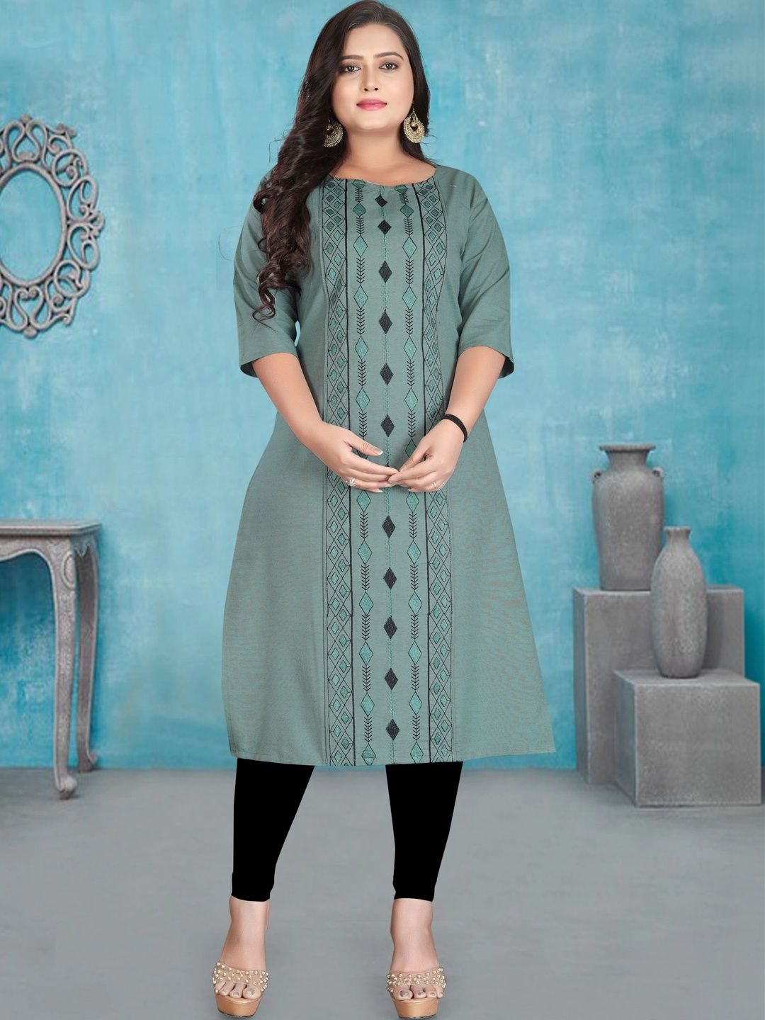 HETSA Geometric Printed Pure Cotton Kurti-picture-30