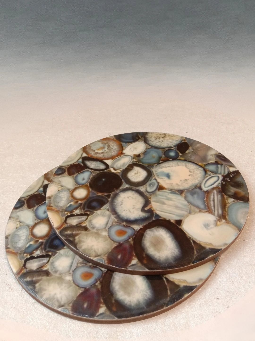 THE HOME CO. 2-Pcs Blue & Beige Round Table Placemats-picture-19