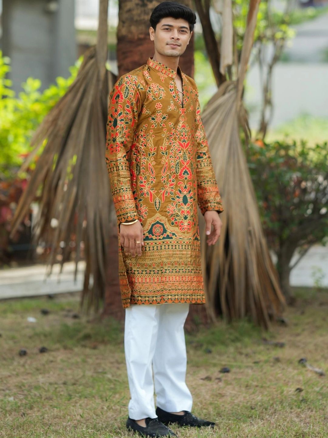 House Of Sanskruti Men Ethnic Motifs Printed Jacquard Kurta-picture-31